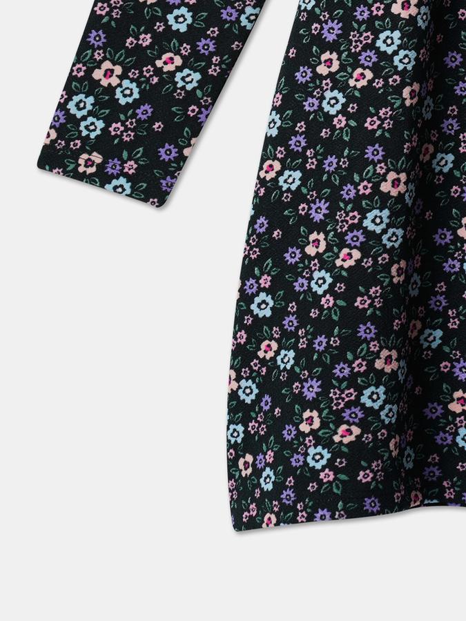 Girls Floral Print A-Line Dress image number 3