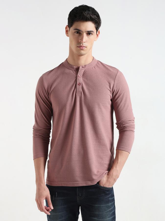 Men Regular Fit Henley T-Shirt image number 1