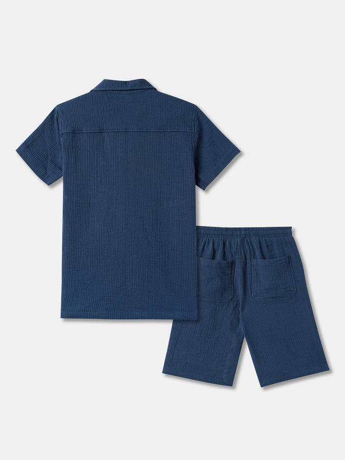 Boys Ribbed Shirt & Shorts Set image number 1