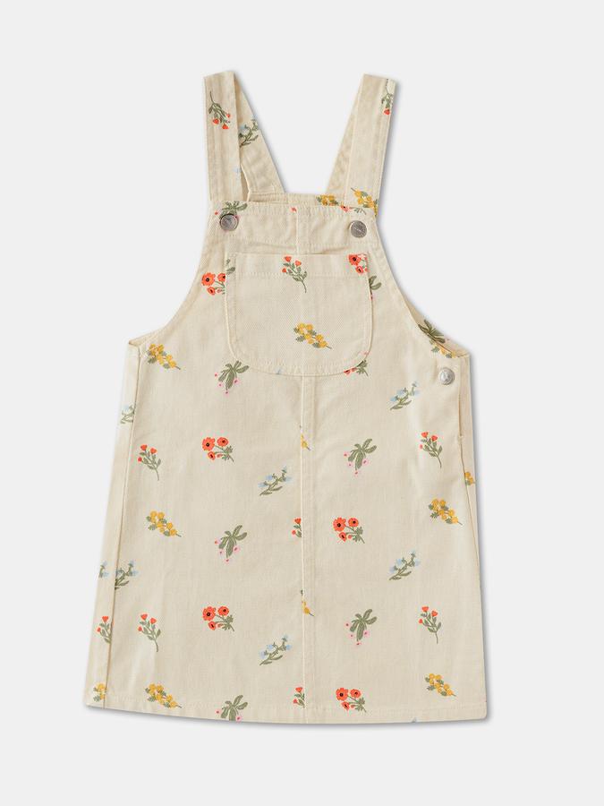 Dungaree For Girls Floral Print Pure Cotton  image number 3