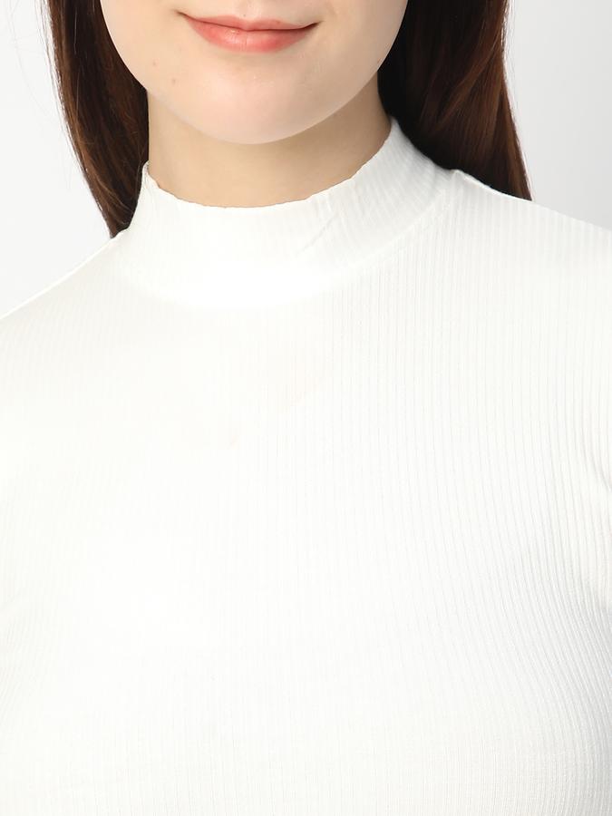 Solid Women High Neck T-Shirt image number 3