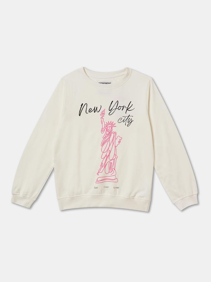 Full Sleeve Graphic Print Girls Sweatshirt 