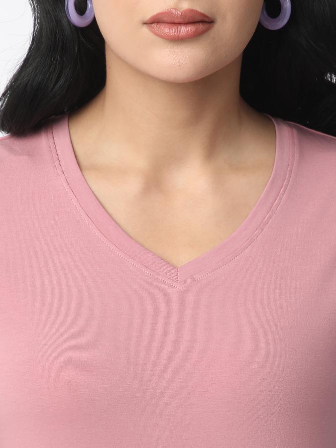 Solid Women V Neck T-Shirt image number 3