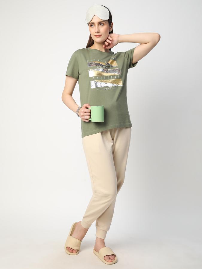 Self Design Women Round Neck T-Shirt image number 1