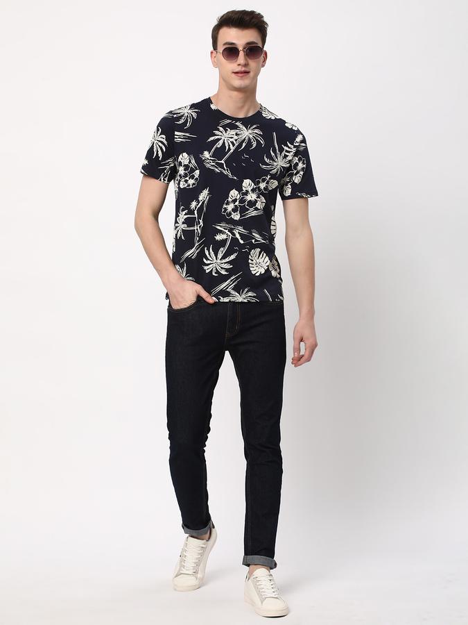 Men Printed Regular Fit Round-Neck T-Shirt image number 1