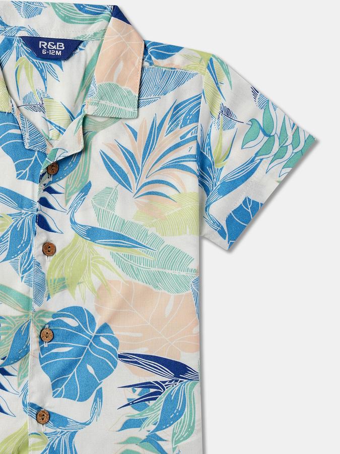 Boys Tropical Print Regular Fit Shirt image number 2