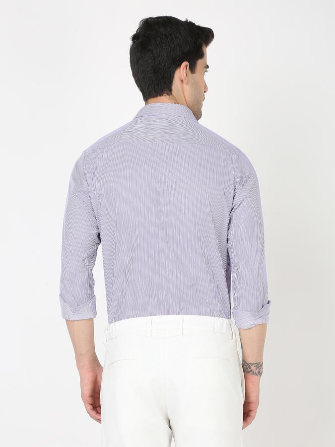 Men Striped Slim Fit Shirt with Full Sleeves image number 3