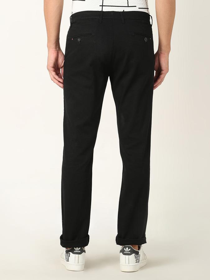 Men Slim Fit Flat-Front Trousers image number 3