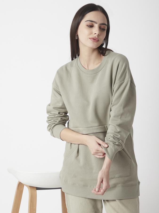 Full Sleeve Solid Women Sweatshirt