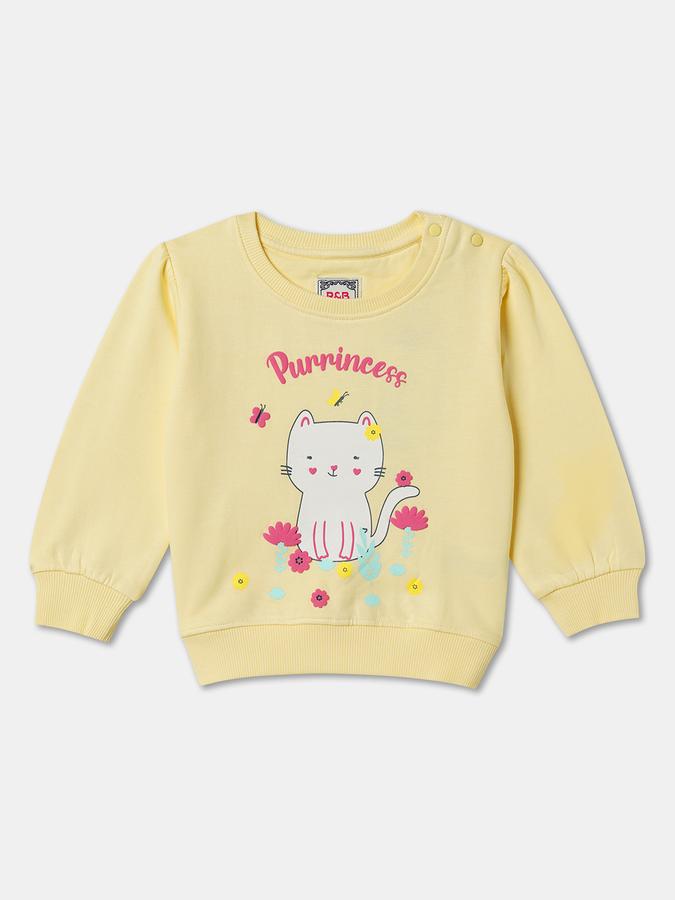 Full Sleeve Graphic Print Baby Girls Sweatshirt 