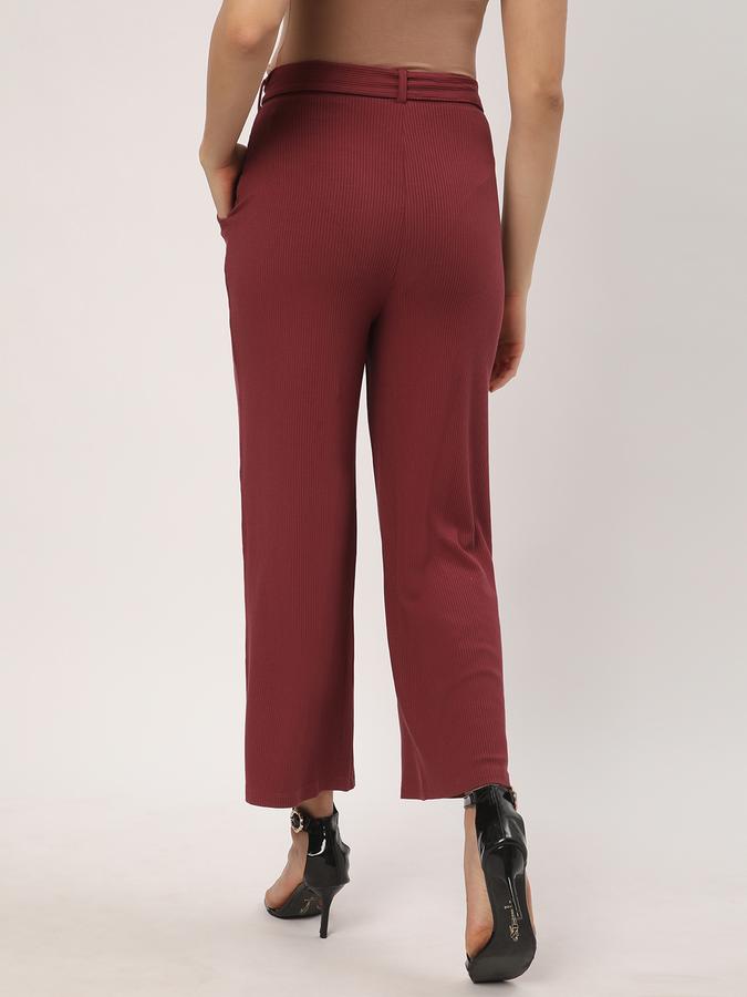 Women Relaxed Fit Flat-Front Pants image number 2