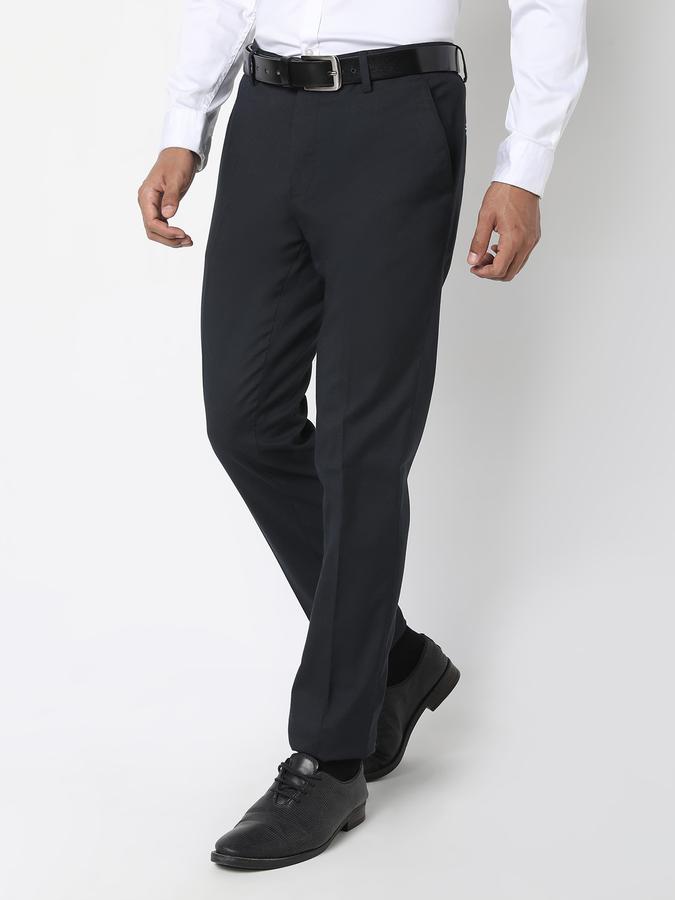 Men Flat-Front Slim Fit Trousers image number 2