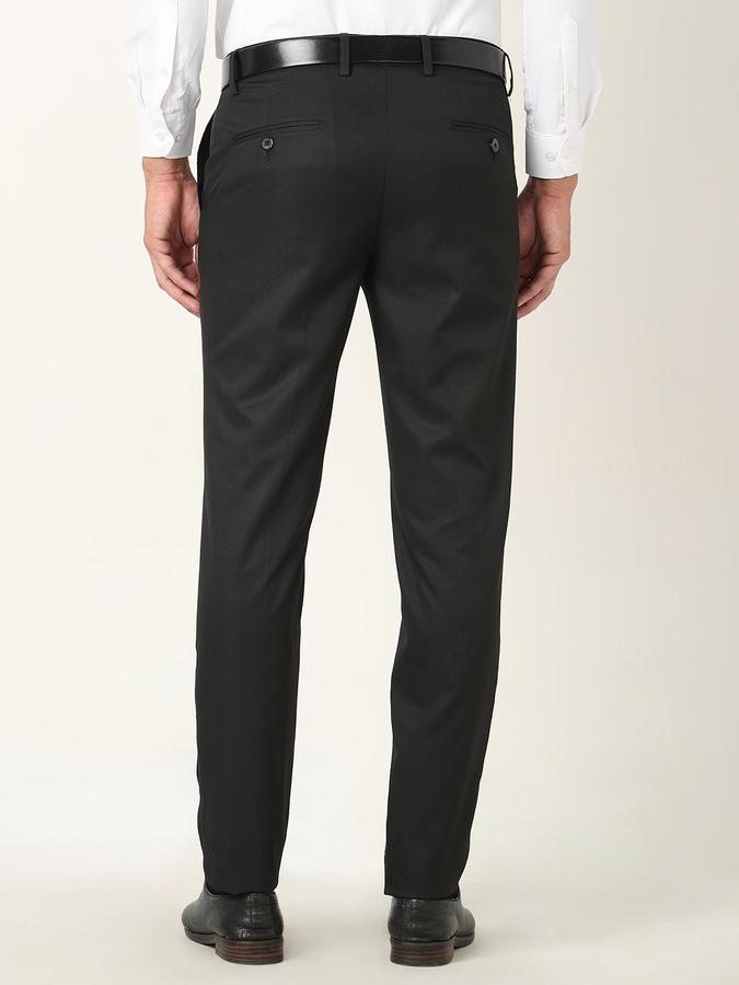 Men Slim Fit Flat-Front Trousers image number 3