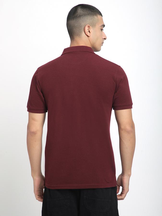 Solid Men Polo Neck T-Shirt image number 2