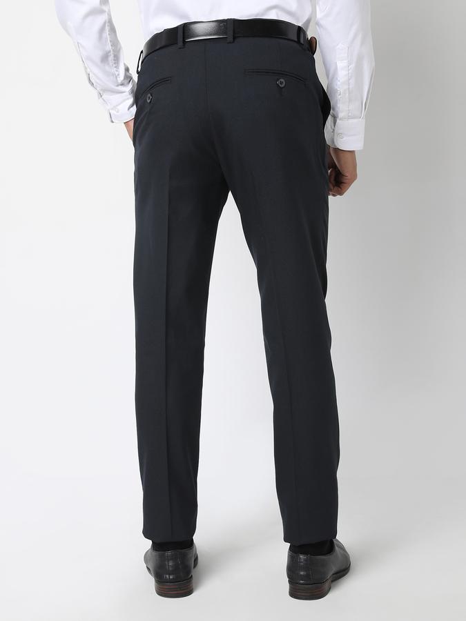 Men Flat-Front Slim Fit Trousers image number 3