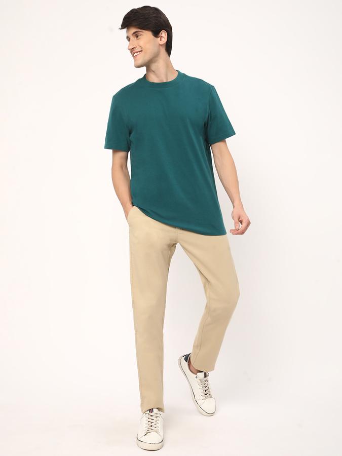 Men Flat-Front Slim Fit Trousers image number 1