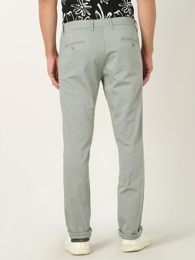 Men Slim Fit Flat-Front Trousers image number 3