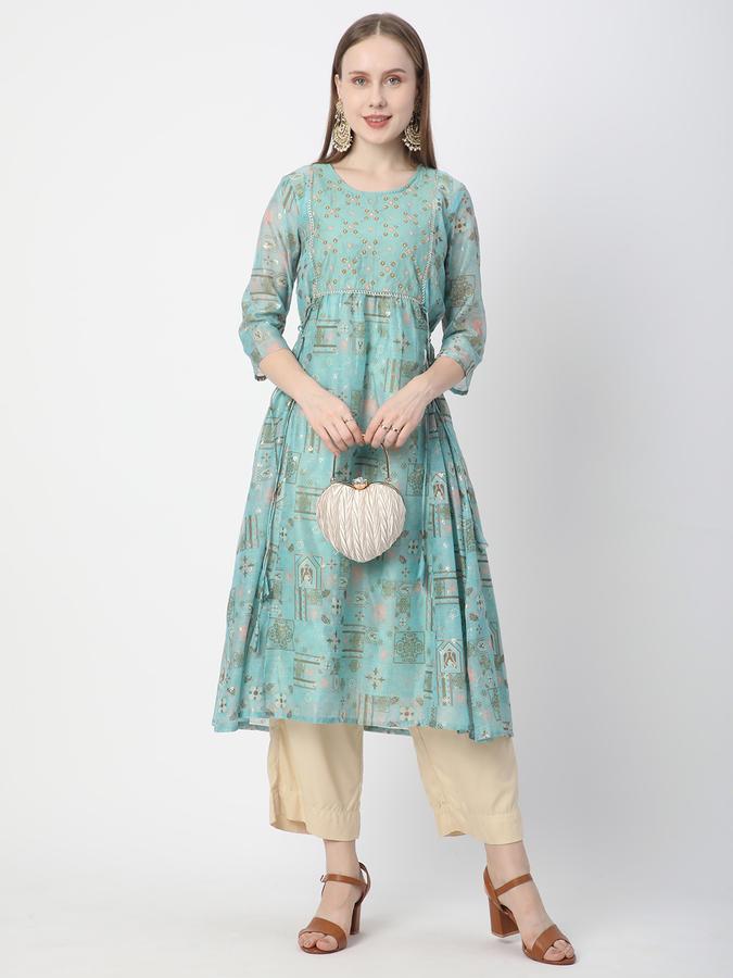 Women Printed Flared Kurta  image number 1