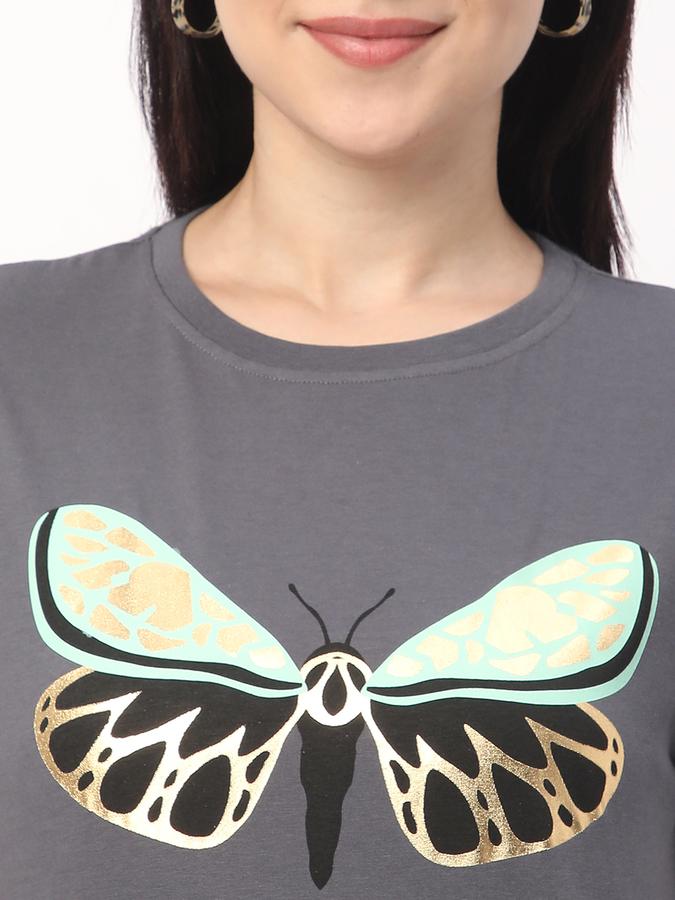 Graphic Print Women Round Neck T-Shirt image number 3