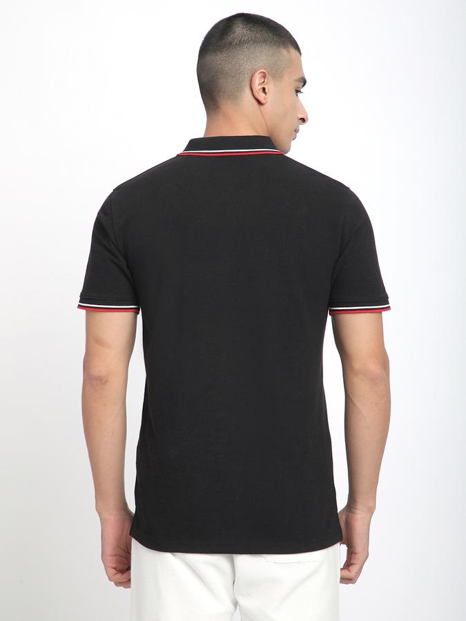 Solid Men Polo Neck T-Shirt image number 2