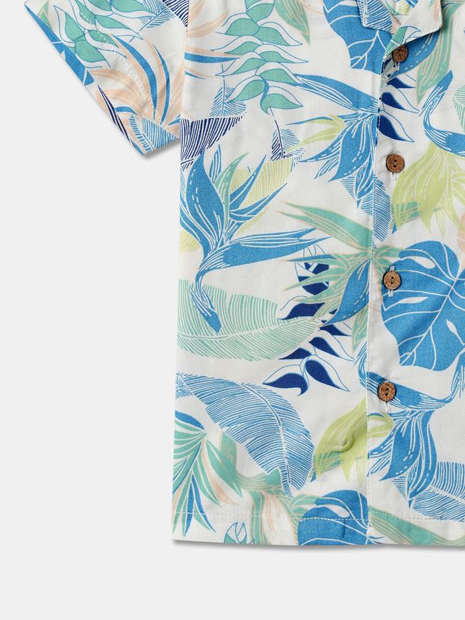 Boys Tropical Print Regular Fit Shirt image number 3