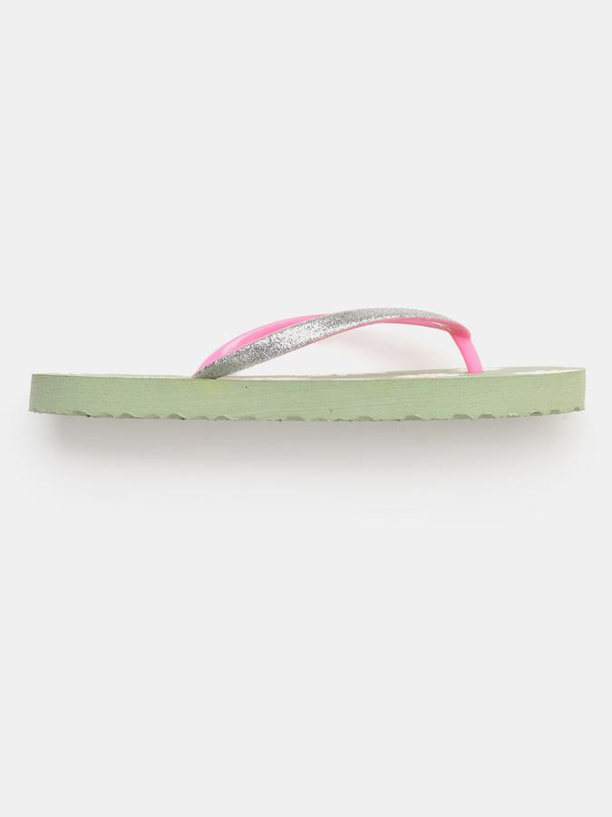 Women Floral Print Thong Flip-Flops image number 1