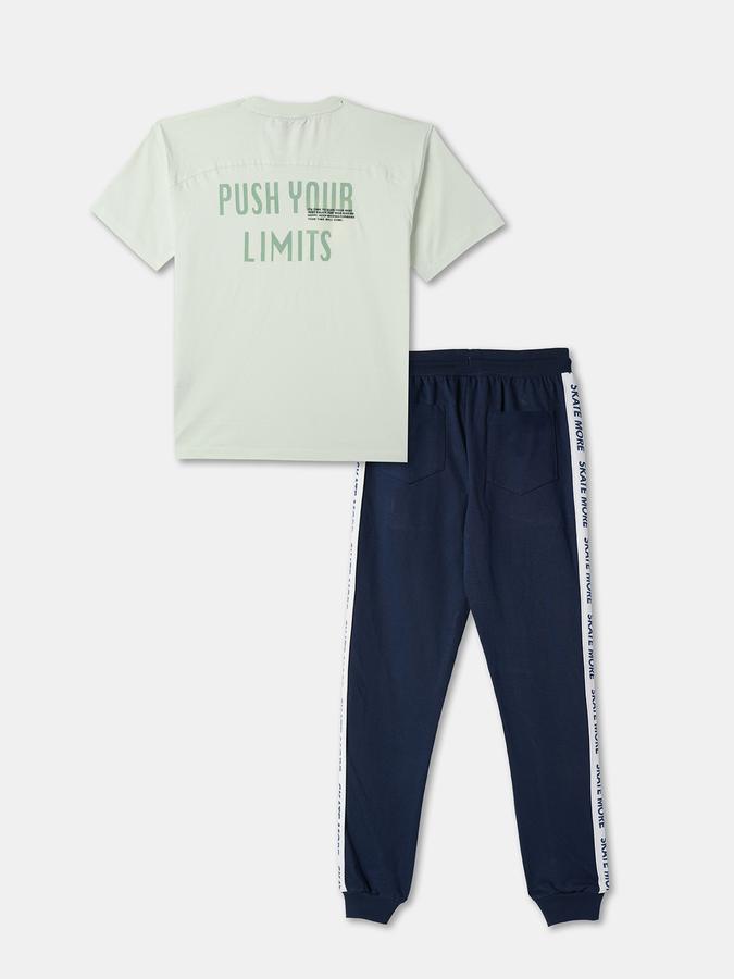 Boys Typographic Print T-Shirt & Joggers Set image number 1