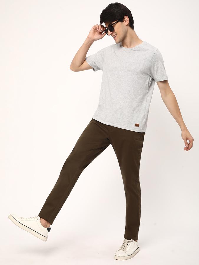 Men Flat-Front Slim Fit Trousers image number 1