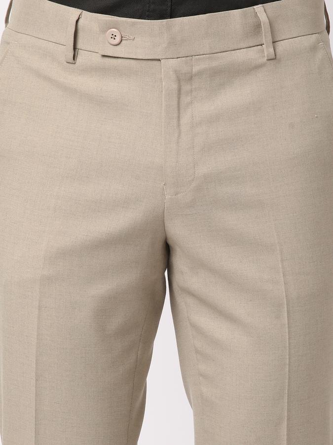 Men Flat-Front Slim Fit Trousers image number 3