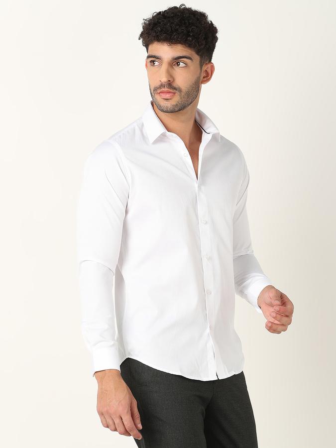 Men Slim Fit Shirt with Spread Collar  image number 2