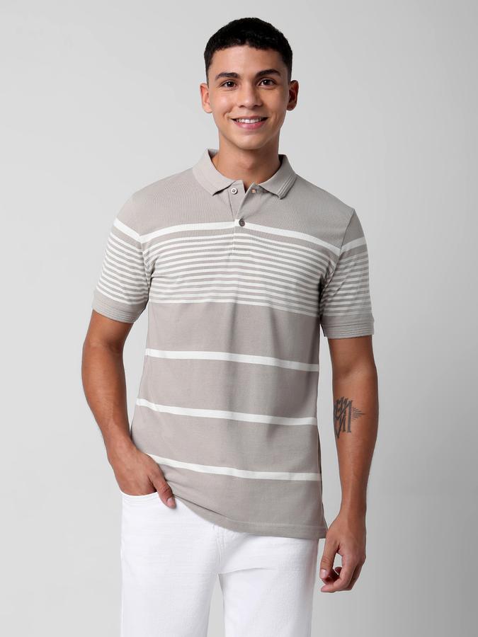 Men Striped Regular Fit Polo T-Shirt image number 0