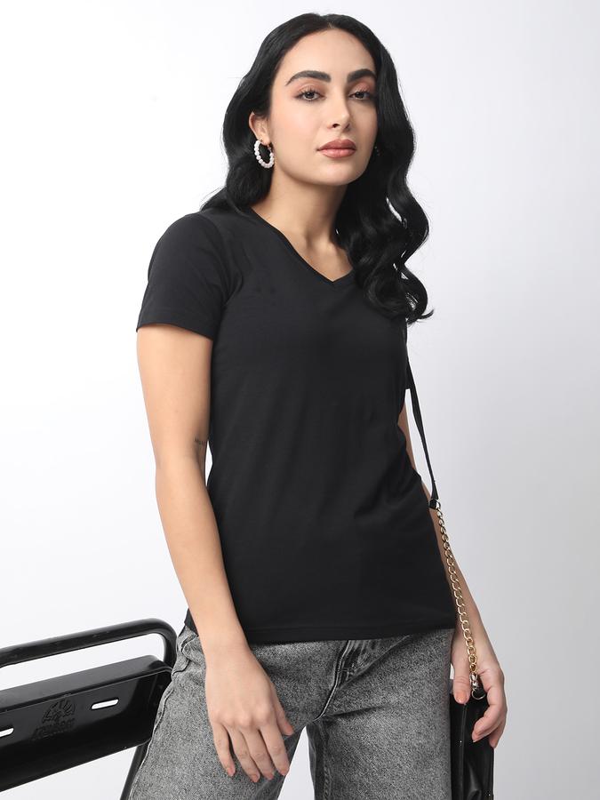 Solid Women V Neck T-Shirt