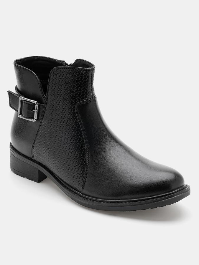 Women Solid Ankle-Length Boots image number 2