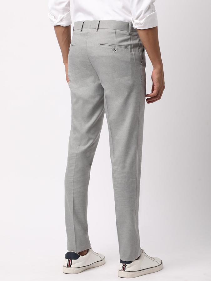 Men Slim Fit Flat-Front Trousers with Insert Pockets image number 2