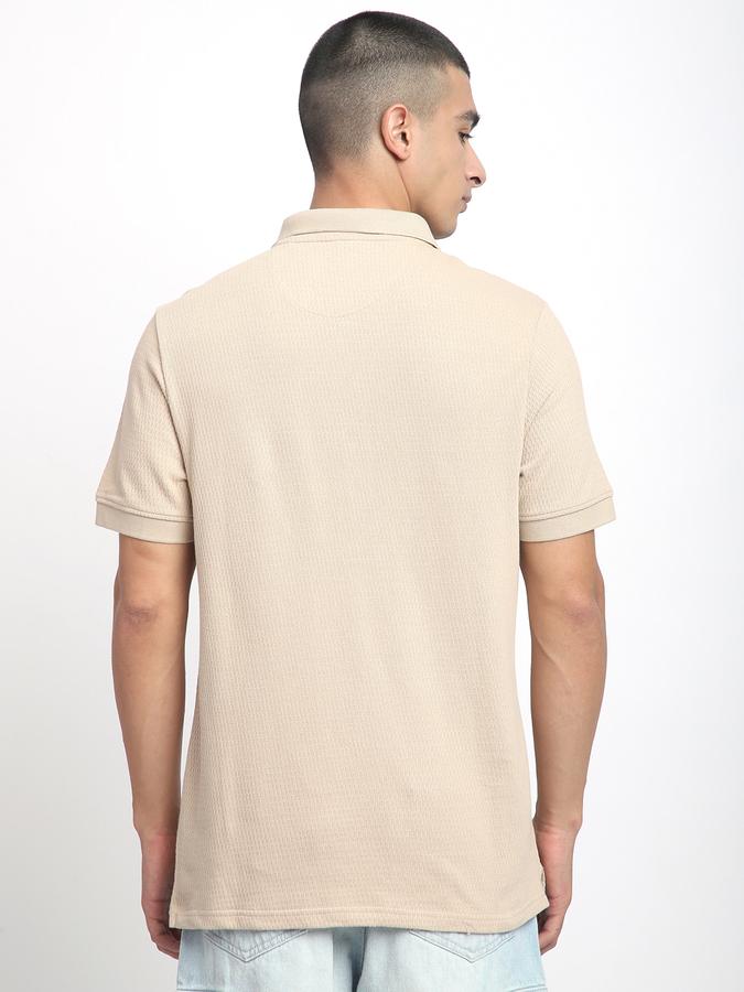 Self Design Men Polo Neck T-Shirt image number 2