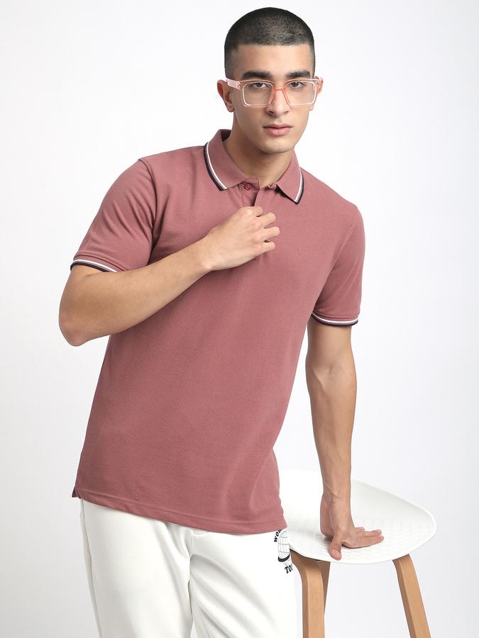 Solid Men Polo Neck T-Shirt