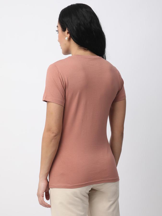 Solid Women Round Neck T-Shirt image number 2