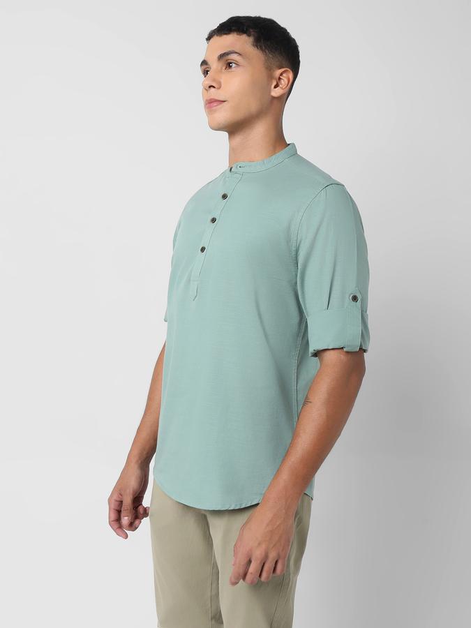 Mandarin Collar Shirt with Full Sleeves image number 1