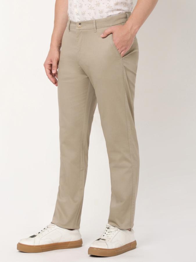 Men Slim Fit Flat-Front Trousers image number 2