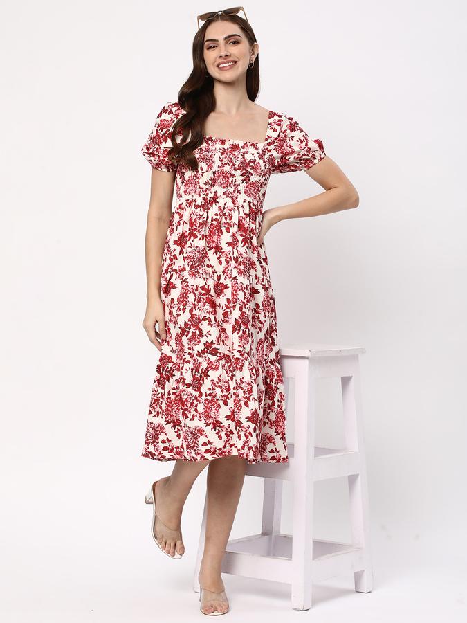 Floral Print A-Line Dress image number 1