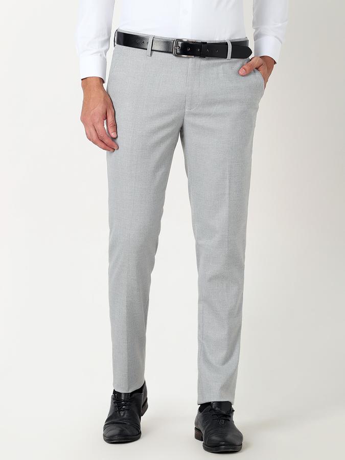 Men Slim Fit Flat-Front Trousers