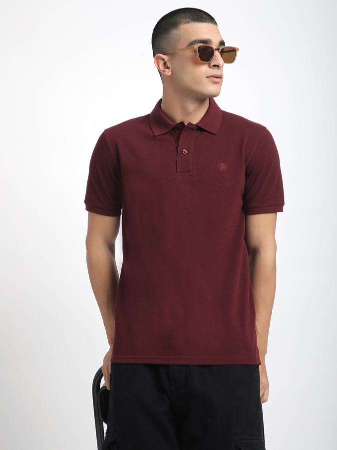 Solid Men Polo Neck T-Shirt