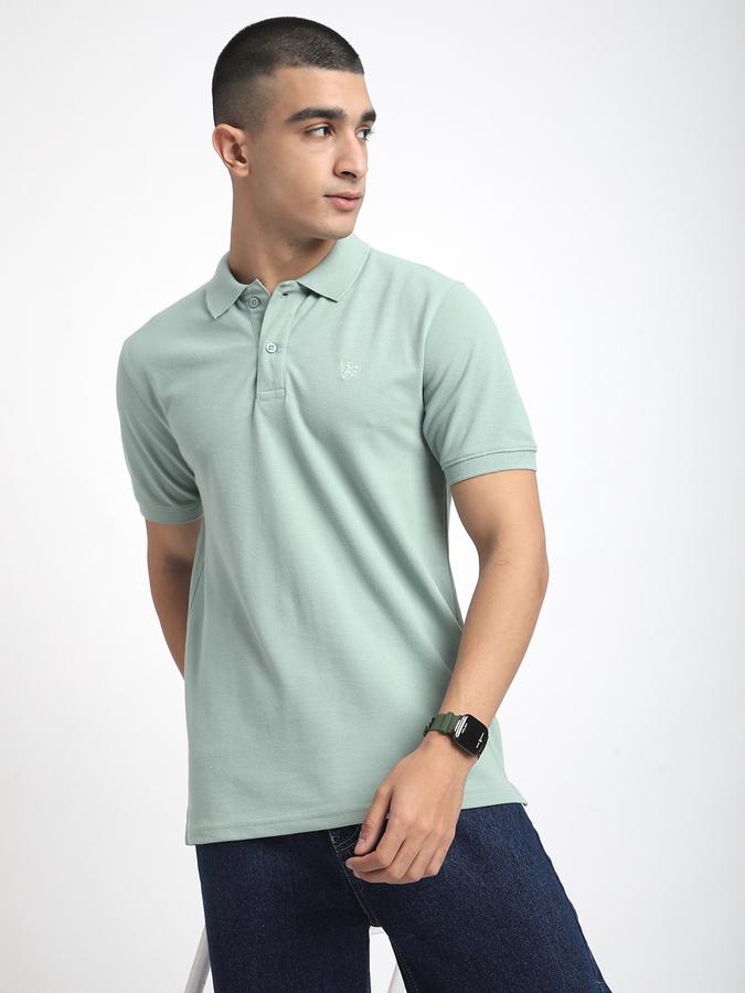 Solid Men Polo Neck T-Shirt