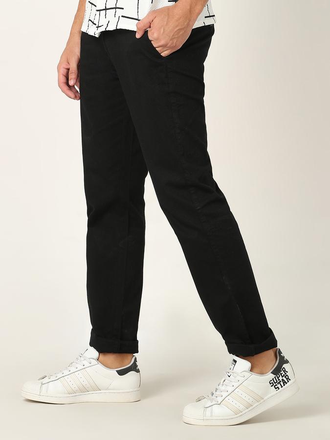 Men Slim Fit Flat-Front Trousers image number 1