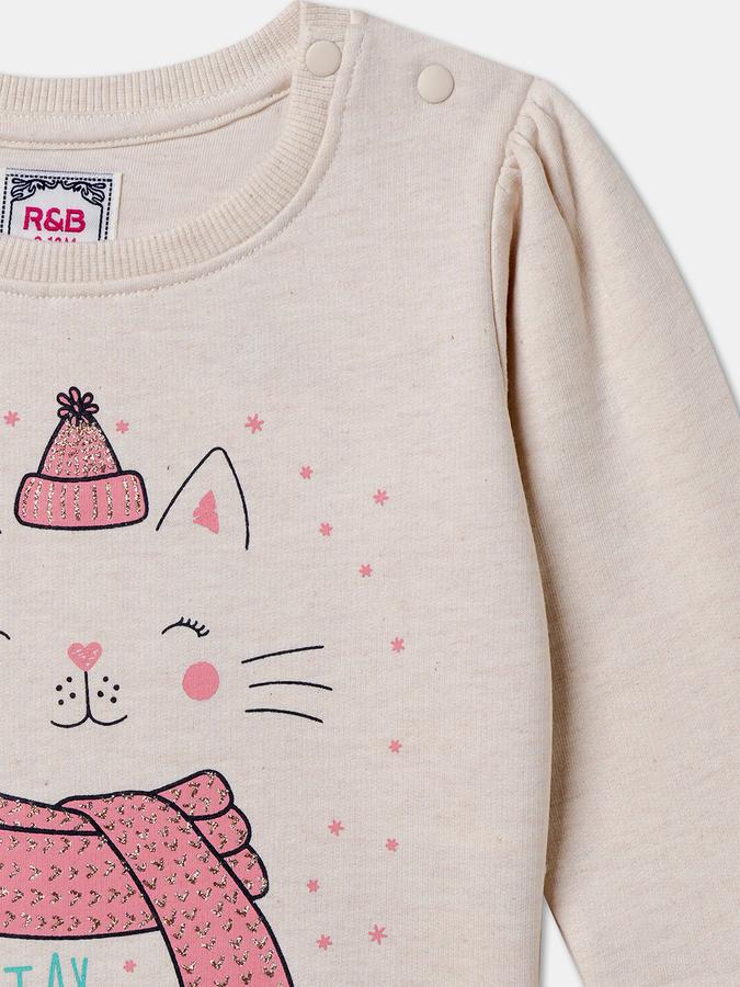 Full Sleeve Printed Baby Girls Sweatshirt  image number 2