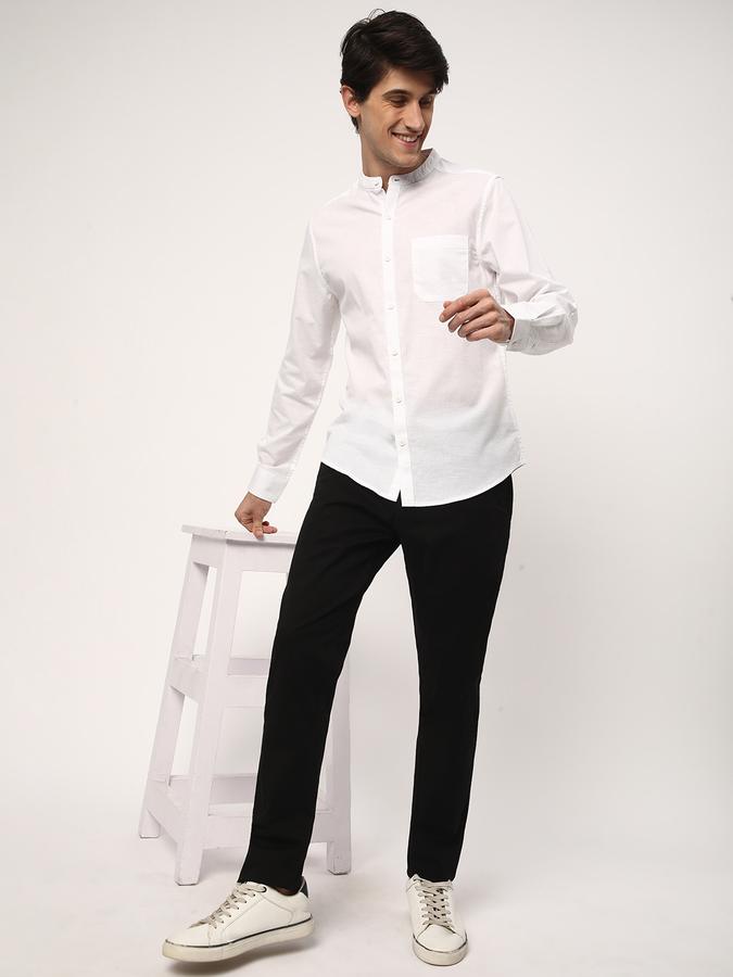 Men Flat-Front Slim Fit Trousers image number 1