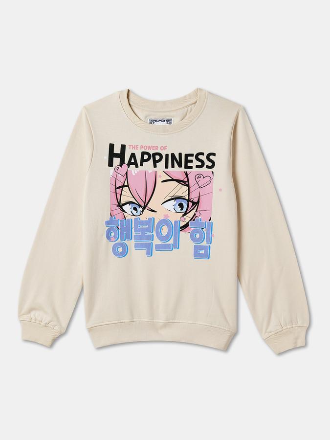 Full Sleeve Graphic Print Girls Sweatshirt