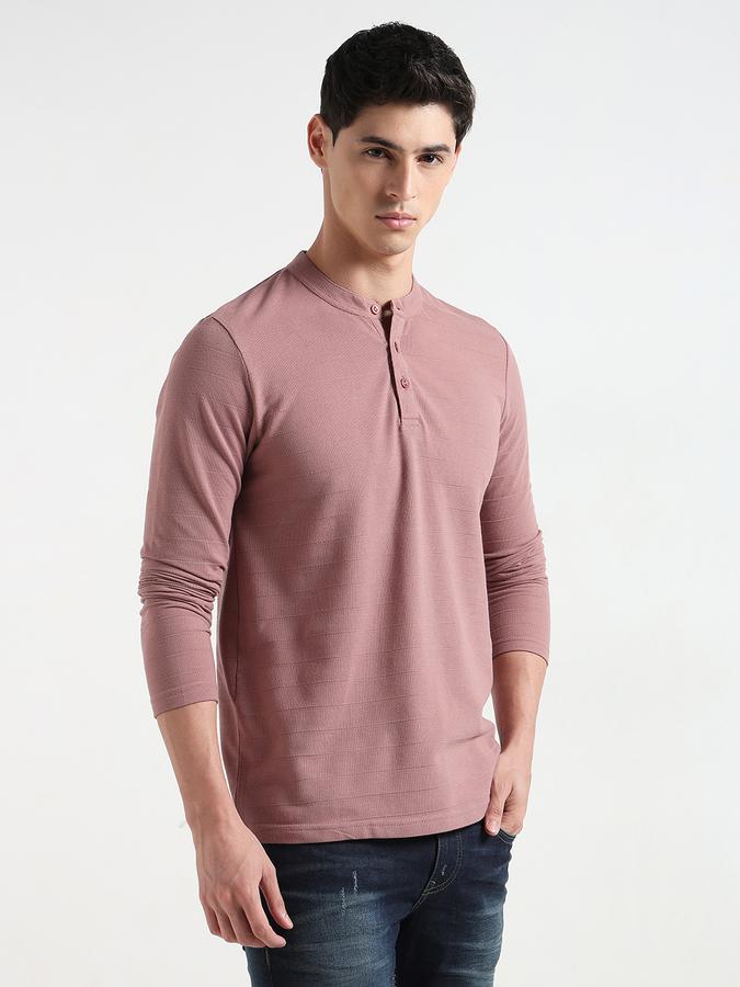 Men Regular Fit Henley T-Shirt image number 3