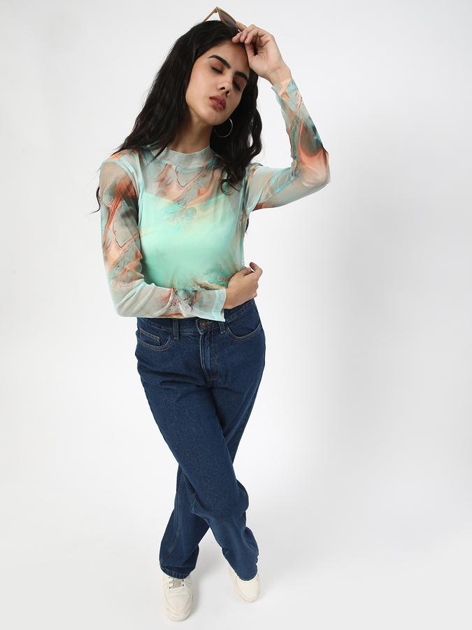 Women Printed High-Neck Top image number 1