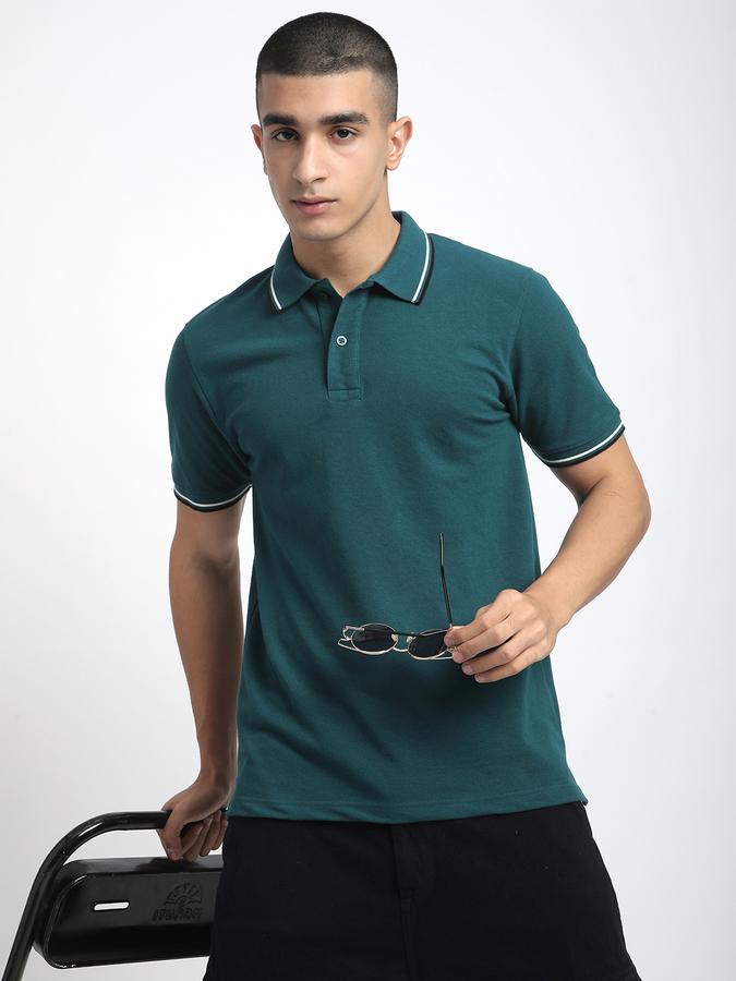 Solid Men Polo Neck T-Shirt